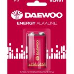 Батарейка крона алкалиновая 6LR61 (крона)  9 V "DAEWOO" ENERGY 2021 (12)