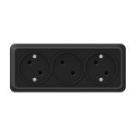 Розетка 3 б/з черная 16A Олимп UNIVersal (5)