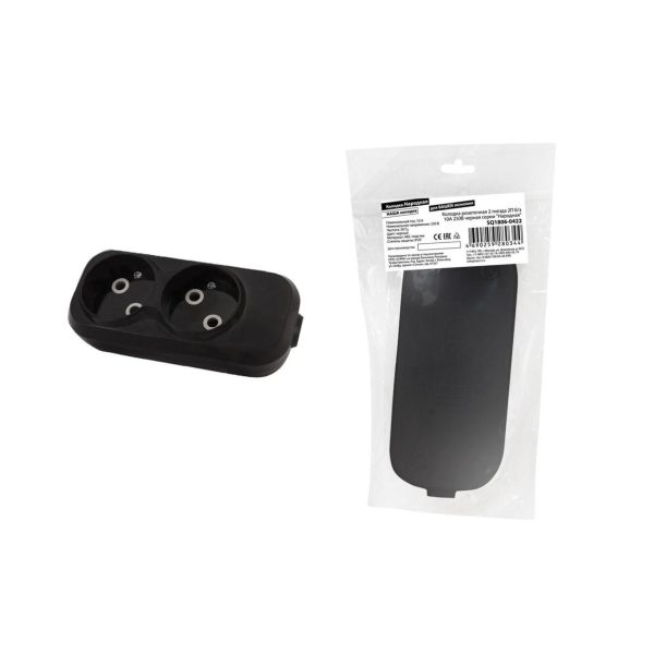 Колодка 2 б/з черная 10А Народная TDM (1/10)