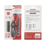 Набор головок и бит 21 пр с реверсивной отверткой REXANT
