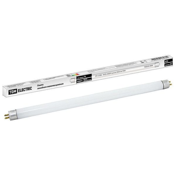 Лампа люм Т4 8Вт G5 6500K длина 339,4мм TDM (1/25/100)