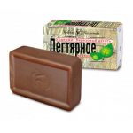 Мыло туалетное ДЕГТЯРНОЕ 140гр Невская Косметика (1/4/48)