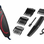 Машинка для стрижки волос сетевая ЯРОМИР ЯР-702 10Вт, 4 насадки 3-12мм, черный с красным  (1/24)