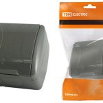 Розетка 1 с/з с крышкой Селигер TDM серая о/у IP54 (10)