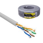 Кабель витая пара омедненный U/UTP, CCA, CAT 5e, PVC, 4PR, 24AWG серый 100м PROconnect