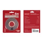 Лента клейкая двухсторонняя черная на VHB акриловой основе 12мм*5м REXANT