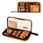 Набор диэлектрических отверток №2, тканевый пенал, 7 предметов, 1000 В, «ПрофиЭлектрик» TDM