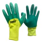 Перчатки нейлон зеленый - салат. полный вспененный нитриловый облив, 42 гр (12/840)