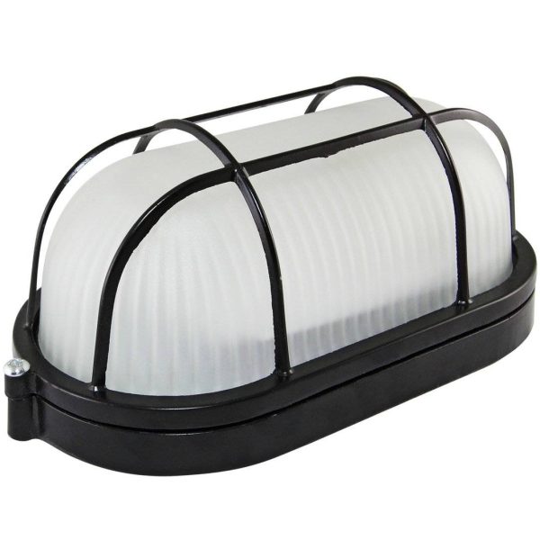 Светильник баня НПБ 60 Вт овал черный с решеткой НПБ1402 IP54 TDM (1/20)