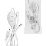 Шнур с плоской вилкой и светорегулятором "Народный" ШВВП 2х0,5 мм2, 1,5м, белый