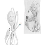 Шнур с плоской вилкой и светорегулятором "Народный" ШВВП 2х0,5 мм2, 2м, белый