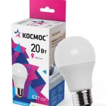 Лампа LED Стандарт 20Вт Е27 3000K 220В КОСМОС А60 (10/80)