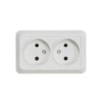 Розетка 2 б/з о/у белый BOLLETO 7102 IN HOME (10/200)