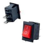 Клавишный переключатель ON-OFF мини прямоуг красная клавиша SMRS-101-1