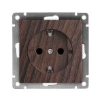Розетка 1 с/з АФИНА 16А, 220В, венге с/у UNIVersal (еврослот)
