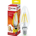 Лампа LED свеча 9.0Вт Е14 3000К 220V 810Лм прозрачная IN HOME deco (10/50)