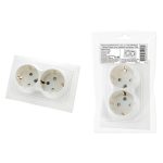 Розетка 2 с/з с/ш 16А 250В белый Таймыр TDM пром упак. бакелит (10)