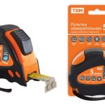 Рулетка 5м*19мм, тройная фиксация, автостоп, обрезиненный корпус, магнит, "Алмаз" TDM (1/12)