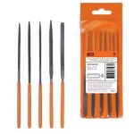 Набор надфилей 5 шт,d3мм,длина 140 мм,пластиковая рукоятка, "Рубин" TDM