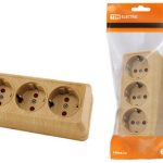 Розетка 3 с/з Ладога сосна керамика с/ш о/у горизонтальная TDM (6)