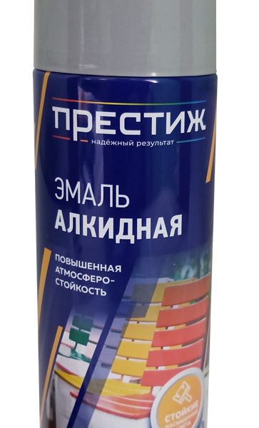 Аэрозольная эмаль ПРЕСТИЖ светло-серая 425мл(1/12)