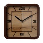 Часы настенные РУБИН КЛАССИКА квадрат 22*22см, корпус коричневый (1/10)