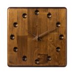 Часы настенные интерьерные из дерева РУБИН КВАДРО 24*24см, открытая стрелка (1/10)