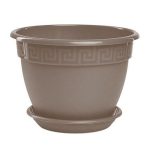 Горшок цветочный-фиалочница с поддоном АНТИК 0,75л d-13см, фраппе, пластик