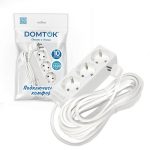 Удлинитель бытовой "DOMTOK" 3 гнезда, ПВС 3*1, 3,5кВт, с/з 10м