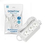 Удлинитель бытовой "DOMTOK" 3 гнезда, ПВС 3*1, 3,5кВт, с/з 7м
