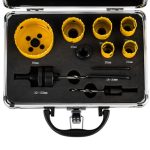 Набор коронок Bimetal 11 предметов (20, 22, 25, 30, 35, 60 мм) металлический кейс Kranz