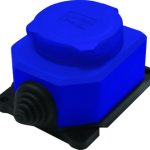 Розетка каучук с/з настенная с заглушками синяя 16А 250В IP44 UNIVersal (1/30/120)