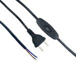 Шнур для бра с переключателем ВОСХОД черный (1/50/200)