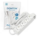 Удлинитель бытовой "DOMTOK" 4 гнезда, ПВС 3*1, 3,5кВт, с/з 5м