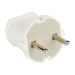 Вилка прямая б/з бел. 6А 250В EKF PROxima (1/50)