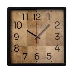 Часы настенные РУБИН ФАКТУРА квадрат 30*30см, корпус черный (1/10)