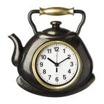 Часы настенные РУБИК КЛАССИКА чайник 27*28,5см, корпус черный с золотом (1/10)