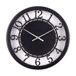 Часы настенные РУБИН КЛАССИКА из металла+матовое стекло, d-32 см, чёрный (1/10)