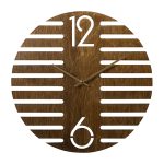 Часы настенные интерьерные из дерева РУБИН ПАРАЛЕЛЛИ d-35, открытая стрелка, орех (1/10)