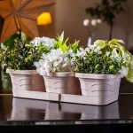 Набор цветочных горшков-трио ВАЛЕНСИЯ: 3*1,1л поддон, пудровый, пластик