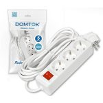 Удлинитель бытовой "DOMTOK" 3 гнезда, ПВС 3*1, 3,5кВт, с/з, выкл. 5м