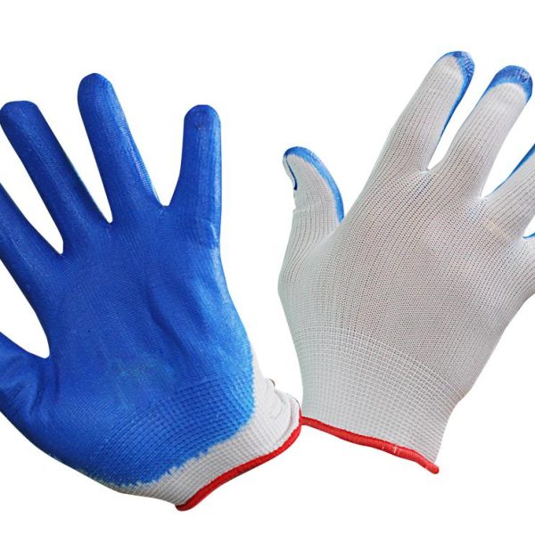 Перчатки полуобливные синие тонкие 25гр. (12/960)