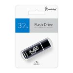 Флеш-драйв 32GB USB 2.0 Glossy series Black Smartbuy