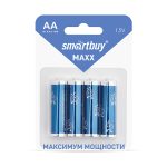 Батарейка пальчиковая алкалиновая LR 6 1.5 V 4B Smartbuy MAXX (4/48/480)