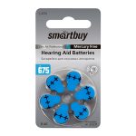Батарейка для слуховых аппаратов Smartbuy A675-6B (6/60/3000)