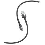Кабель для зарядки и передачи данных S26 MicroUSB черн./сер., 3 А,QC,нейл.,1м,Smartbuy (iK-12-S26bg)