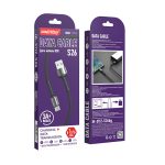 Кабель для зарядки и передачи данных S26 Type C черн./сер.,3 А,QC,нейл.,1 м,Smartbuy (iK-3112-S26bg)