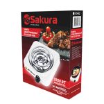 Плитка электрическая SAKURA ПЭ-02В 1конф*1000Вт, Ø 135мм, спираль, черная