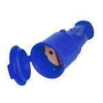 Штепсель с/з каучук с заглушкой 16A 250В IP44 цвет синий (еврослот) UNIVersal