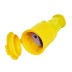 Штепсель с/з каучук с заглушкой 16A 250В IP44 цвет желтый (еврослот) UNIVersal